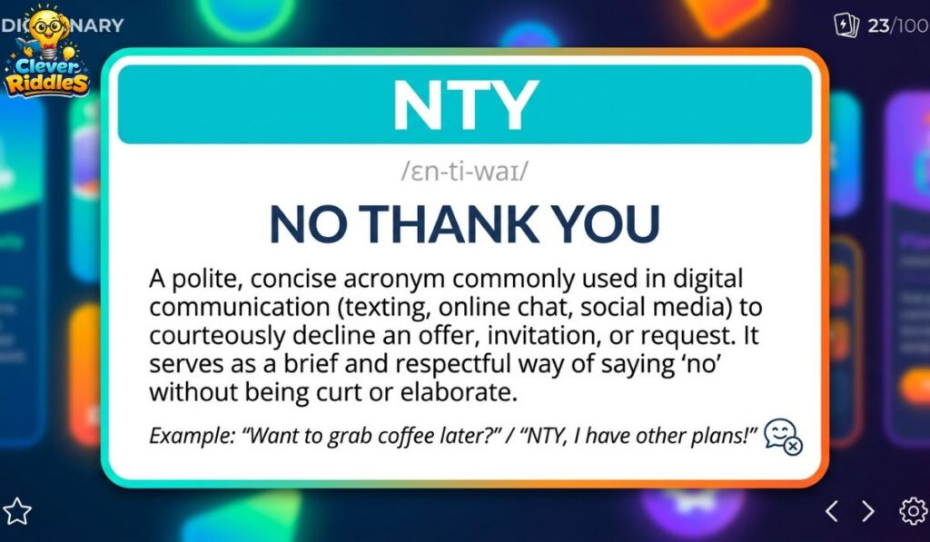 Quick Definition of NTY